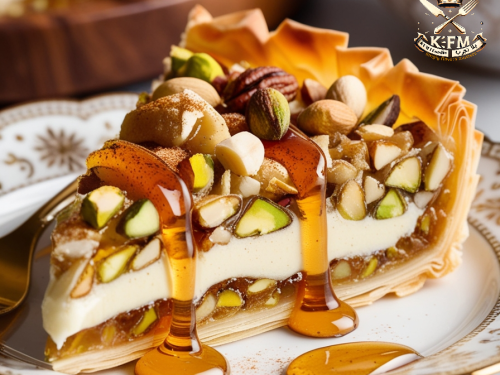 Baklava Tart Recipe with Honey, Pistachio, Nuts, Syrup, Dessert