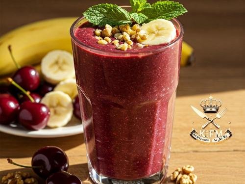 Healthy Cherries Banana Smoothie Recipe with Almond Milk and Honey