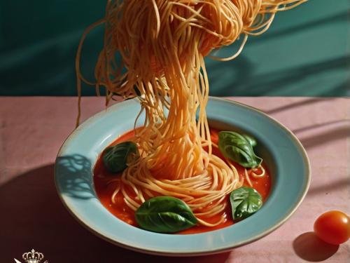 Tomato Soup with Spinach and Golden Vermicelli