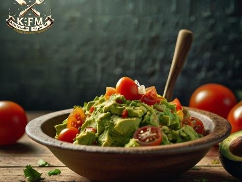 Salade fraîche au guacamole, tomate et chili