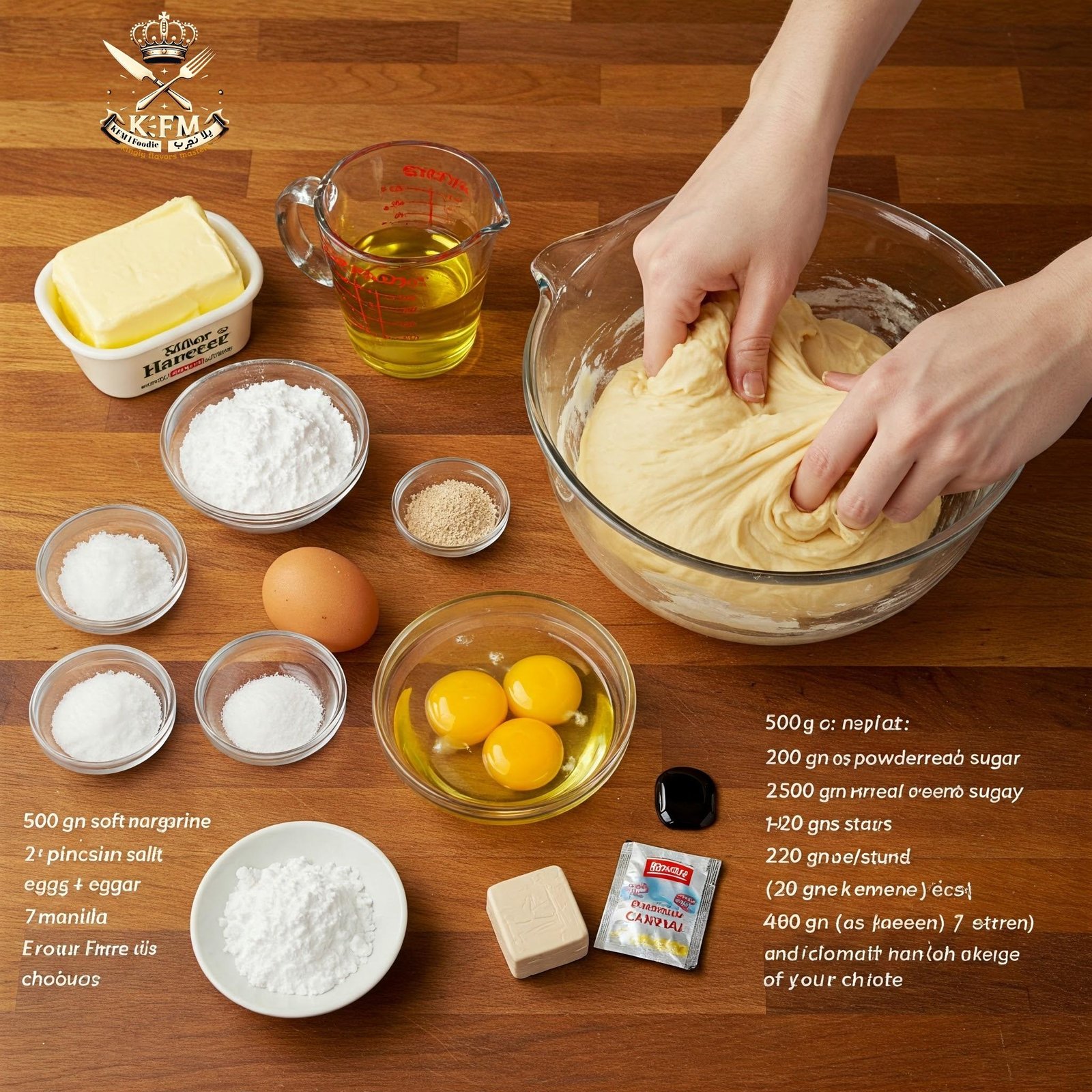 مكونات حلويات العيد سابليه الزهرة و الحلزوني