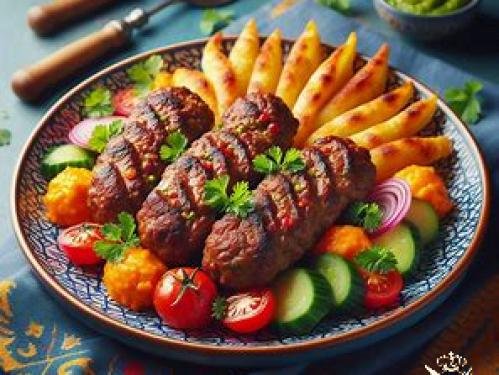 Kofta d'agneau grillée enveloppée dans du gras (Kafta Tarb)