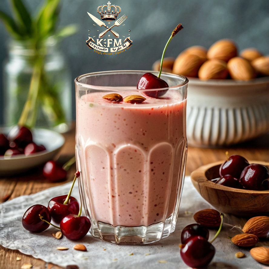 A refreshing cherry and almond smoothie serve