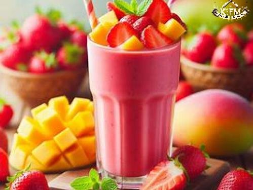 Easy Two-Layer Strawberry Mango Smoothie