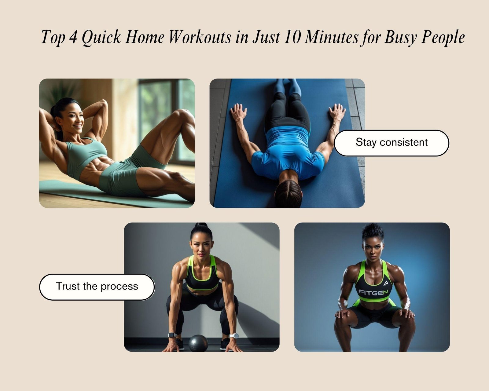 Gardez la forme à la maison 4 exercices express