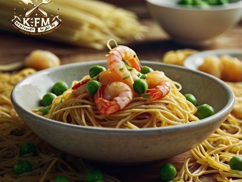 Quick and Easy Shrimp Spaghetti with Peas Recipe