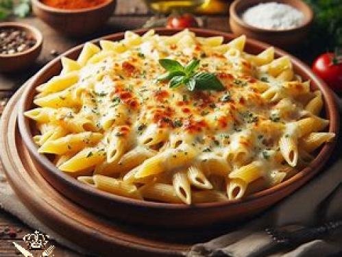 Healthy macaroni with béchamel sauce